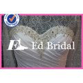 Real Sample Crew Neck Lace Long Sleeve Ruffle Taffeta Wedding Dresses For Fat Woman